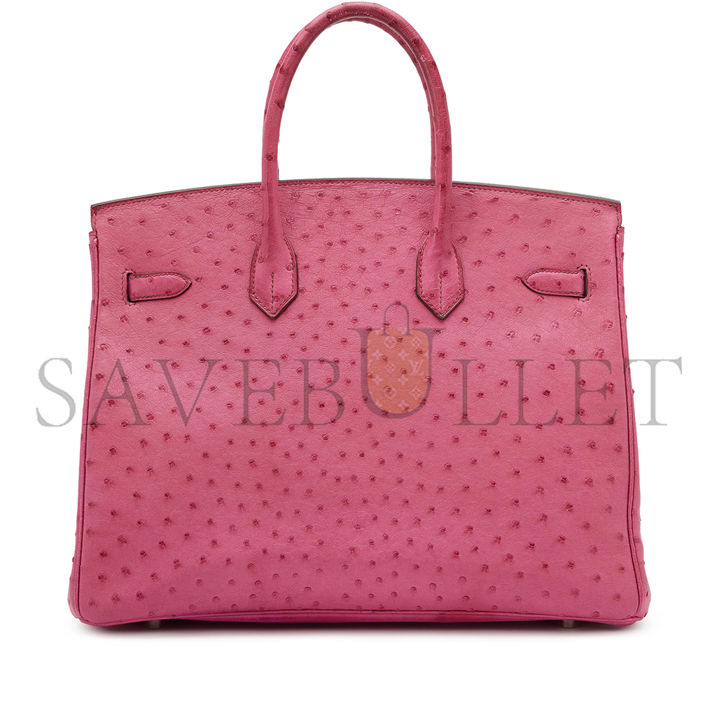 H**mes master birkin 30 ostrich leather peach pink gold buckle h041933ck93 (30*22*16cm)